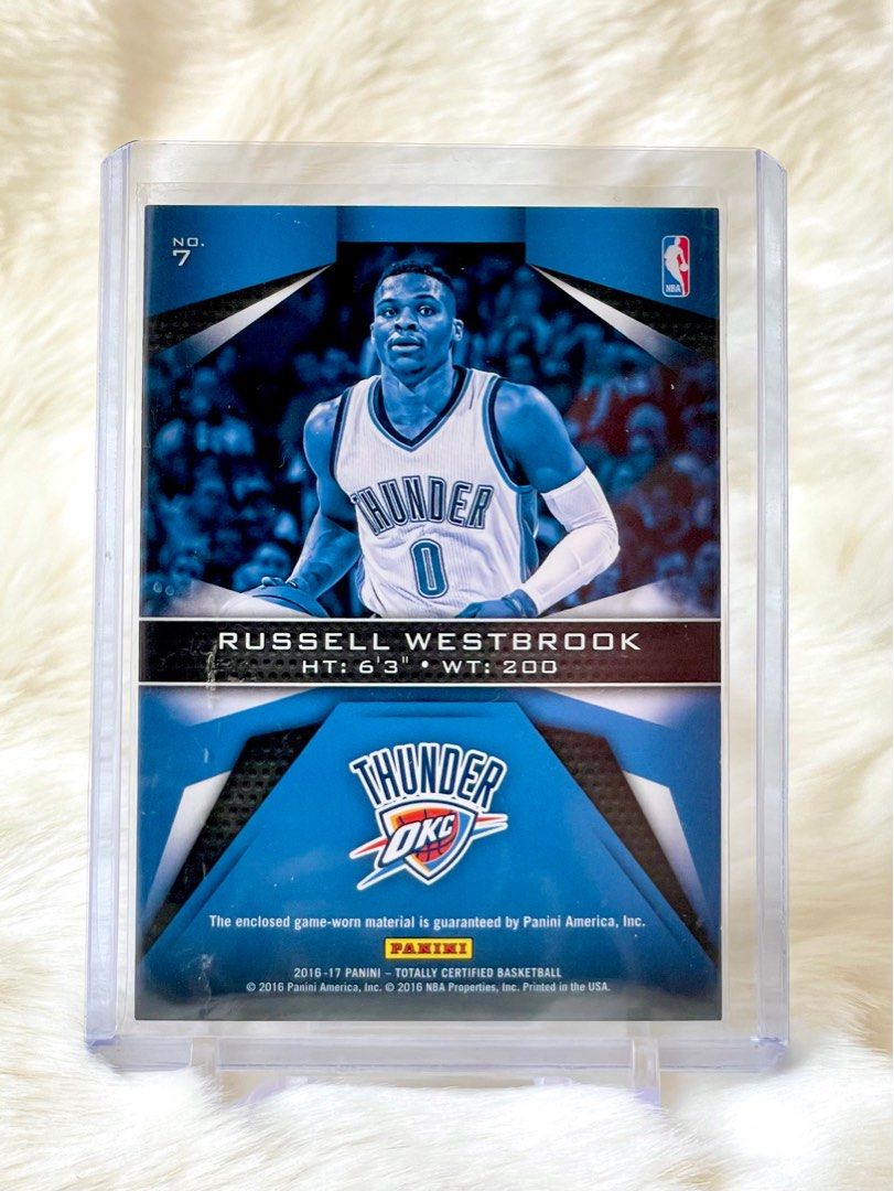 Russell Westbrook 2017 Panini Game Worn Jersey Card