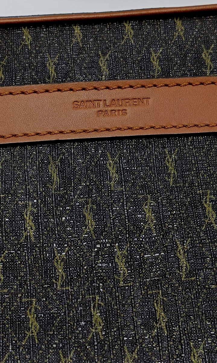 SAINT LAURENT LE MONOGRAMME CAMERA BAG IN CASSANDRE CANVAS AND SMOOTH