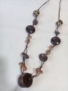 🌼💙🎀Negotiable/ Summer/ Brown Beaded Necklace/Beads necklace/ leather strap like/ Pair with your Bikini/ Beach wear/ Round/ Circle/ travel/ crystal/ dangling/ Jewelry/ Fancy/ Fashion/ Office/ Art/ Summer Accessories for women/ teens/ Swim wear