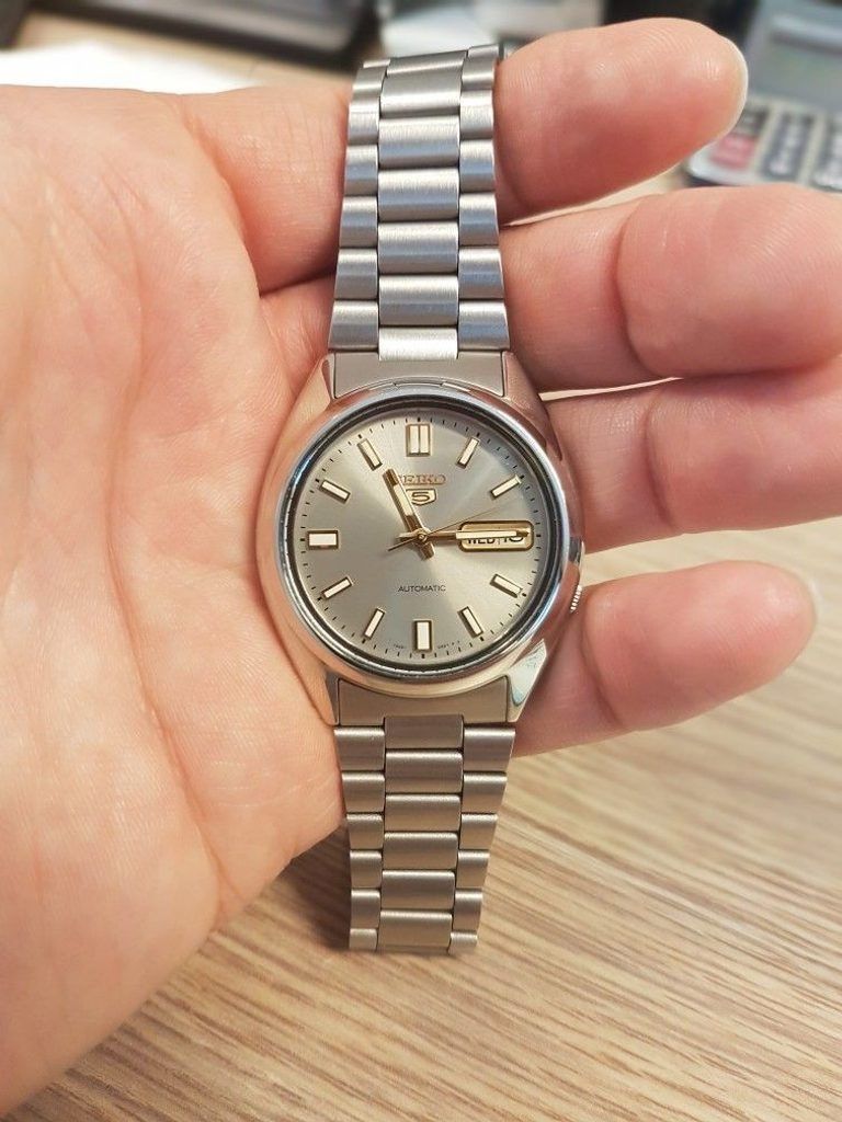 Seiko SNXS75K1 Automatic Day Date Grey Dial Analog Stainless