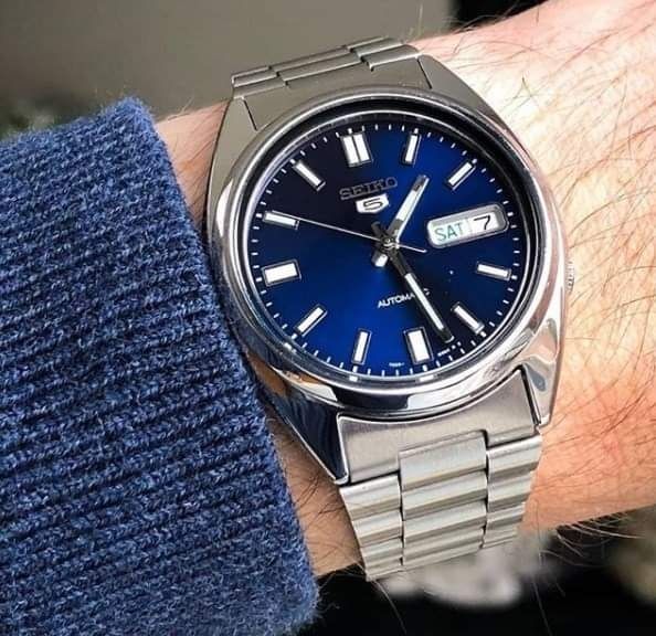 Seiko 5 SNXS77K1 Automatic Day Date Blue Dial Analog Stainless Steel Men s Classic Watch SNXS77K SNXS77 Men s Fashion Watches Accessories Watches on Carousell