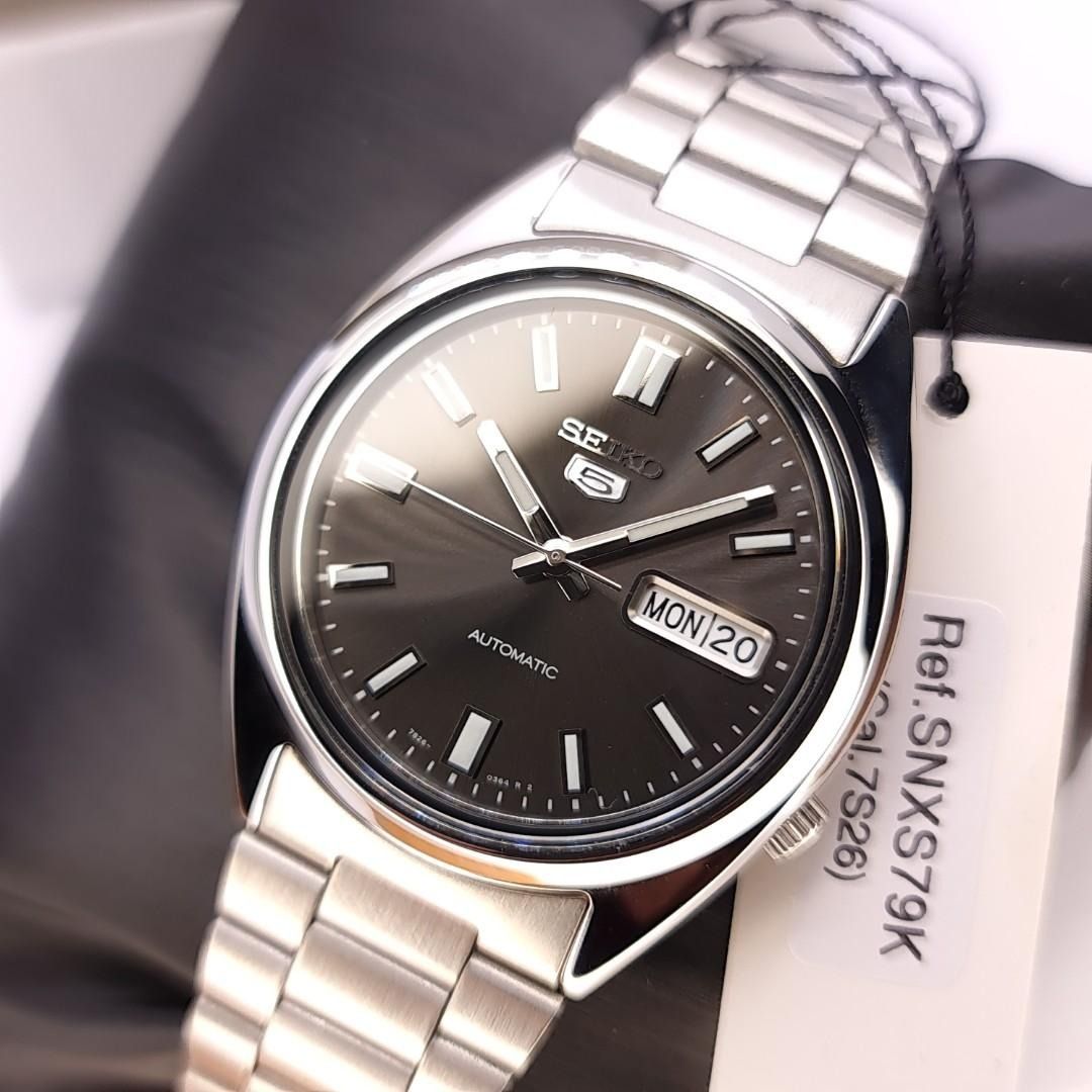 Seiko 5 SNXS79K1 Automatic Day Date Black Analog Stainless Steel Men's