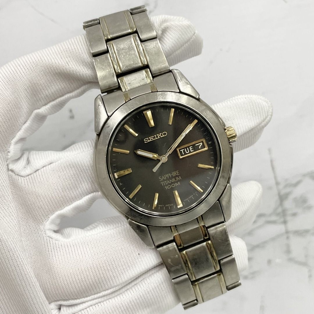 【SEIKO】生造終了SAPPHIRE TITANIUM 7N43−0AS0 WRIST WATCH, Men, Titanium, Seiko 7n43-0as0. Clocks