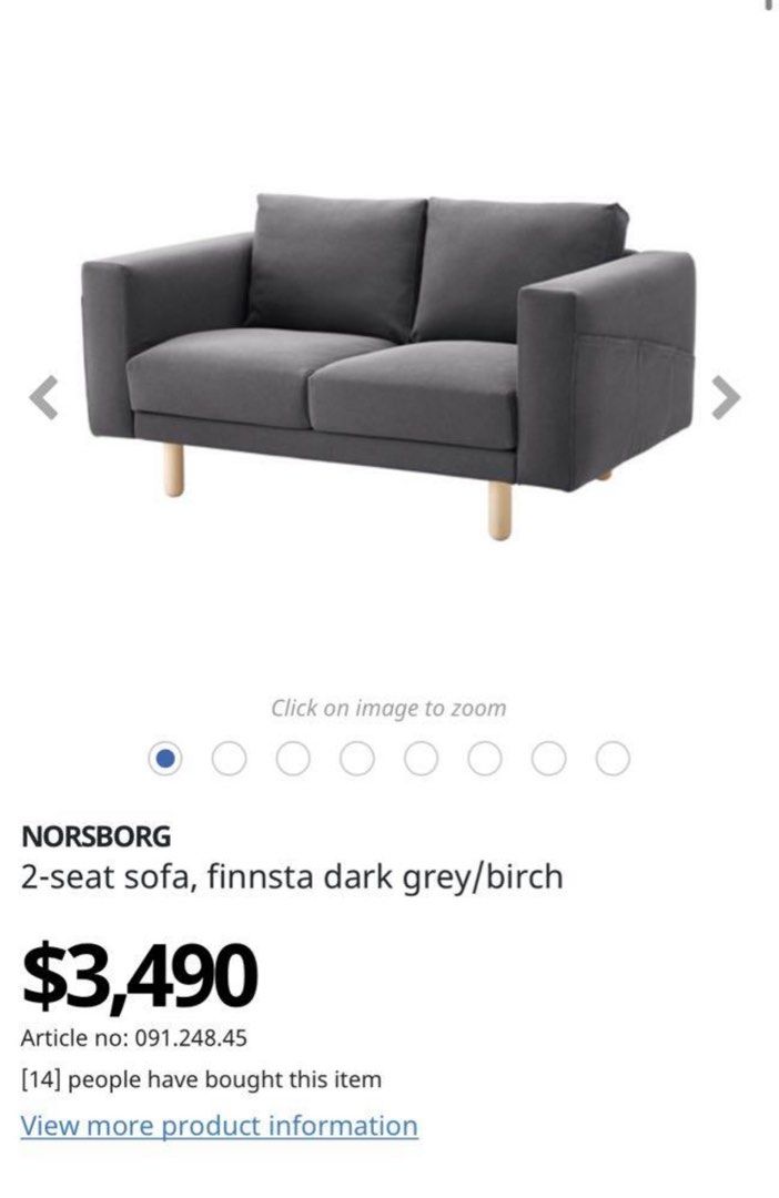 Sofa Ikea 2Seat Finnsta Dark GreyBirch, Perabotan Rumah di
