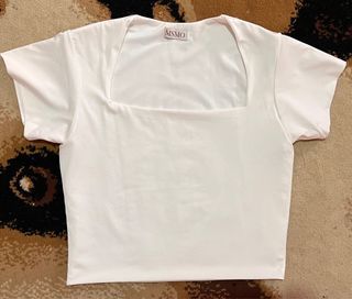 Square Sleeve Croptop White
