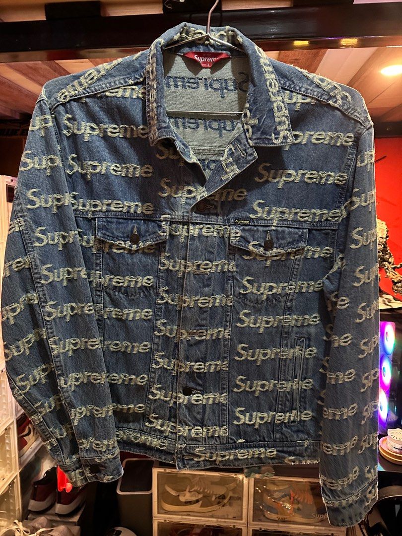 Supreme Frayed Logos Denim Jacket