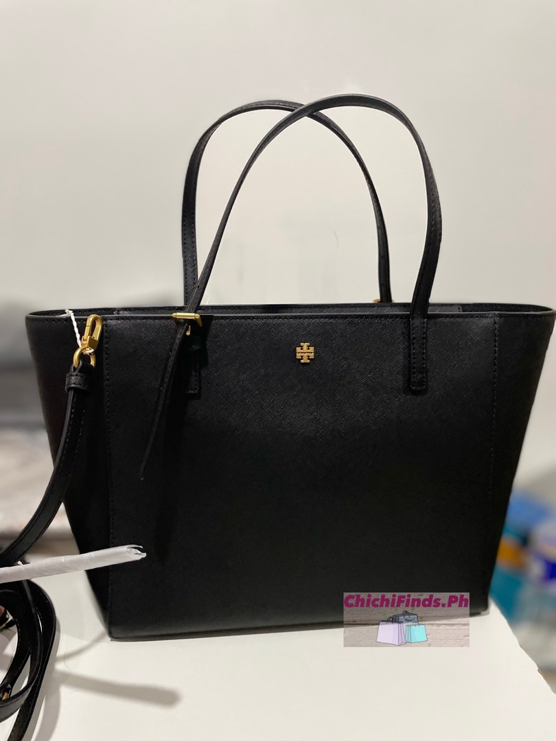 Tory Burch Emerson Small Tote in Black, Women's Fashion, Bags & Wallets