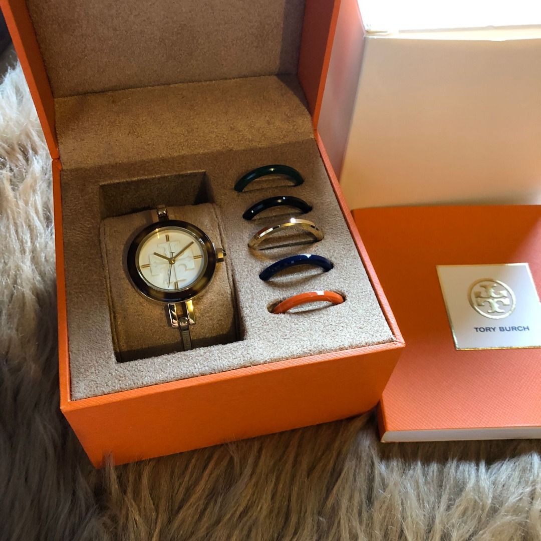 Tory Burch Gigi bangle watch set for slim wrist with paper bag