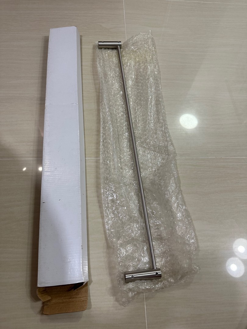 Towel rail rod 60cm Satin Stainless Steel, Furniture & Home Living