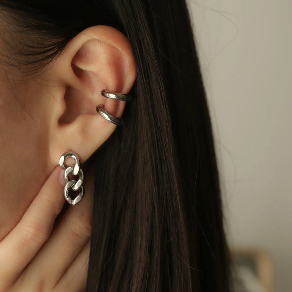 Gold chain outlet link earrings