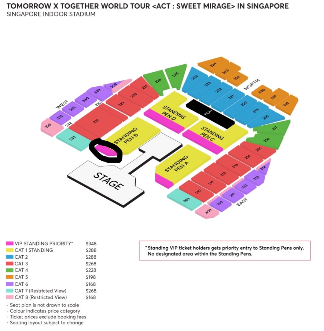 TXT VIP Pen B (Low Queue Number) Standing Concert Tickets Singapore Act