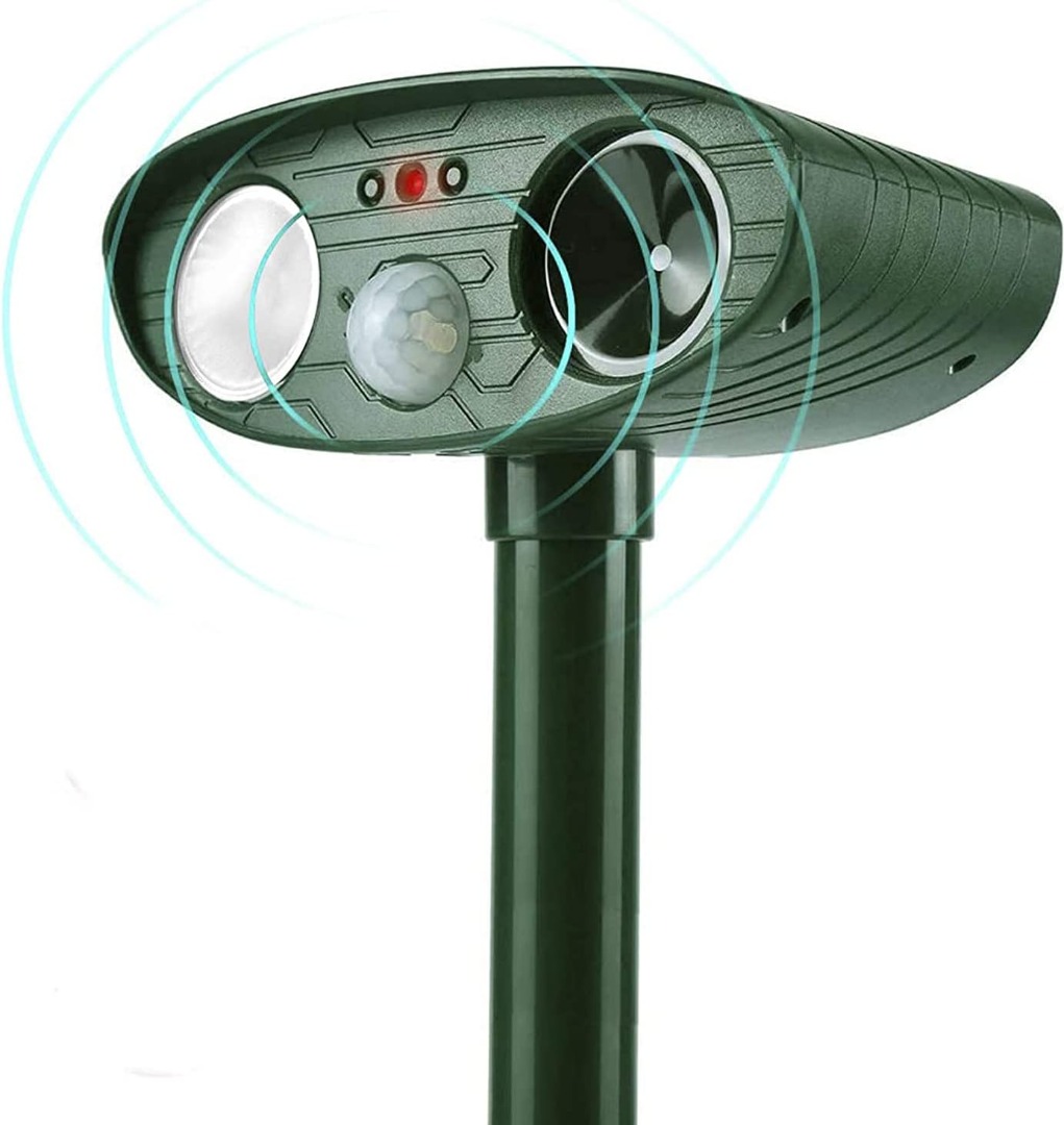 Ultrasonic Animal Repellent, Solar Powered Dog Cat with Motion Sensor