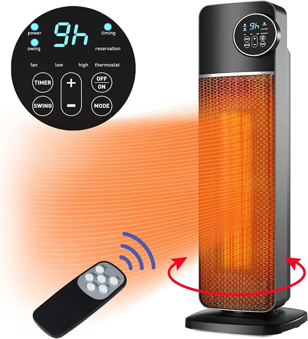 USED - With box) Fan Heater, Sunvoy 2000W Electric Ceramic Vertical Space  Heater with Smart Thermostat, Quiet,
