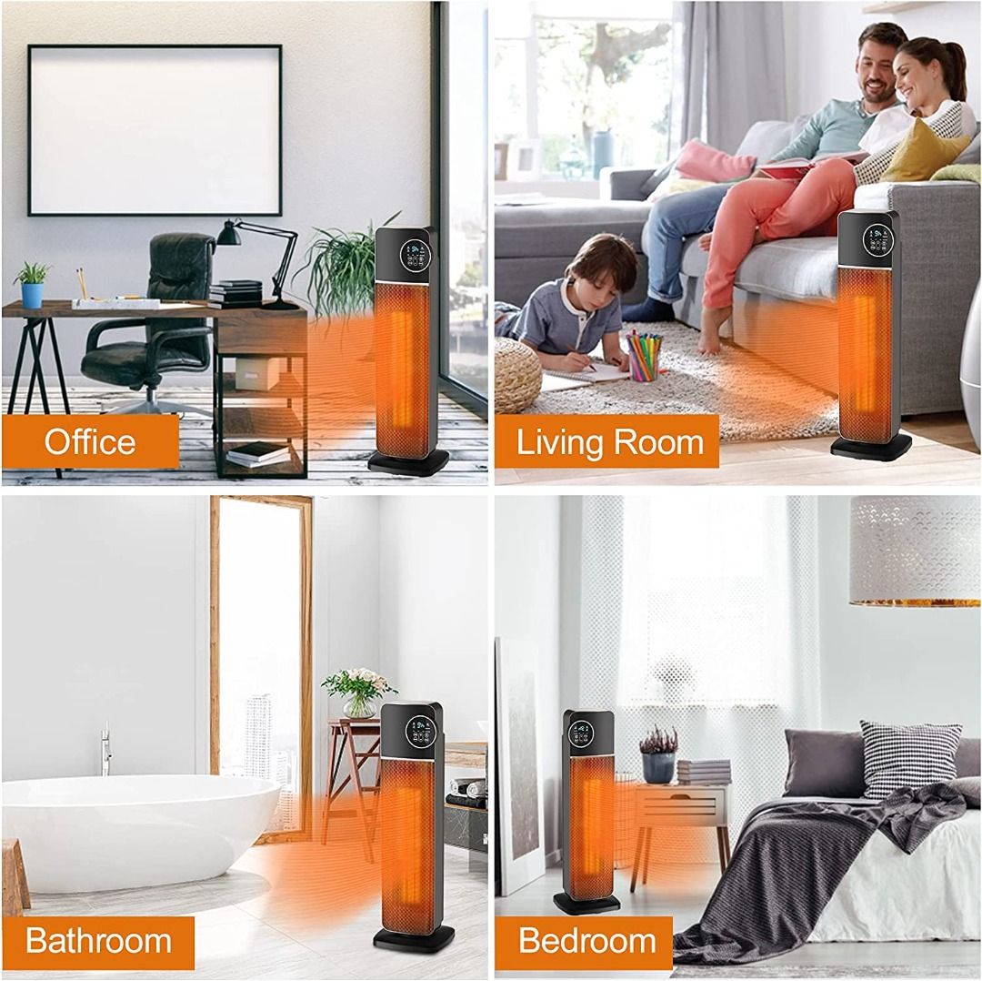 USED - With box) Fan Heater, Sunvoy 2000W Electric Ceramic Vertical Space  Heater with Smart Thermostat, Quiet,
