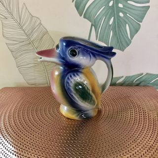 vintage bird ceramic mini pitcher