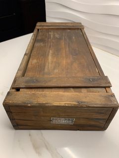 Vintage Wooden Tool  Slide Lid Box | Wooden Carpentry Tool Box