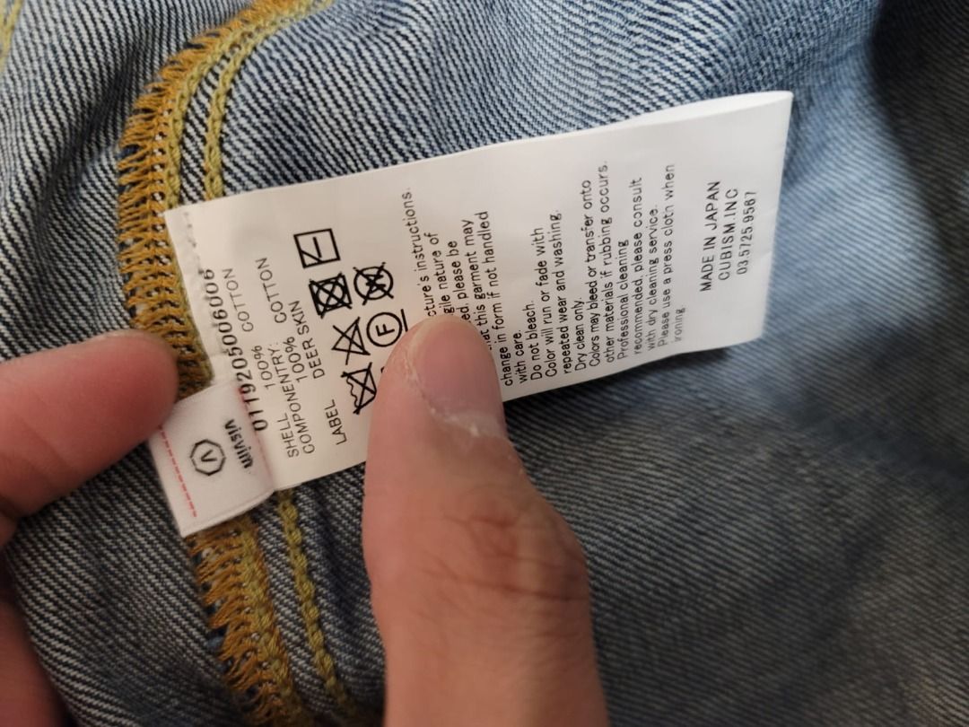 Visvim 19AW SS 101 JKT DRY DMGD 1000 Indigo Navy Jeans Size 3 M