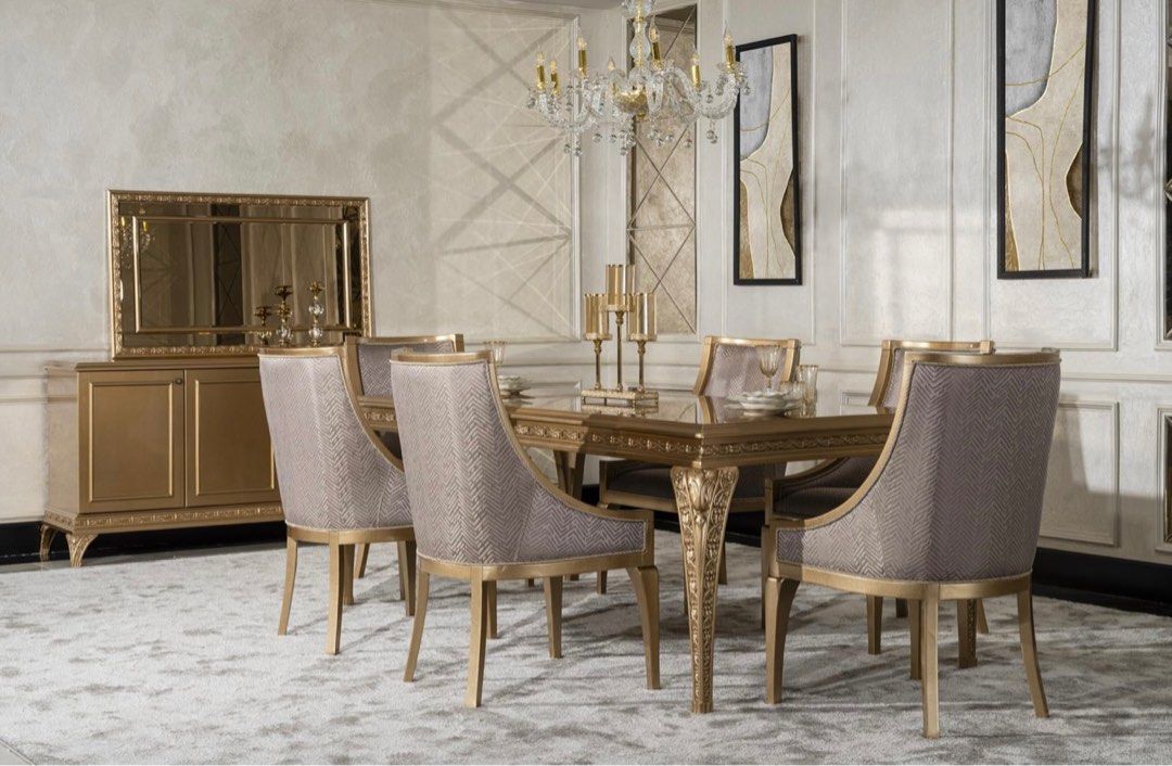 VITTORIA Modern French Dining Table & Chairs / Dining Set, Furniture