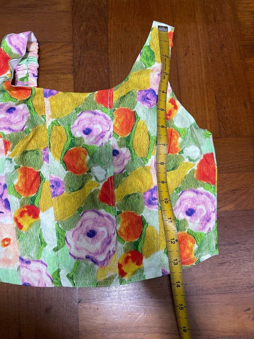 watercolour floral corset top, Women's Fashion, Tops, Blouses on Carousell
