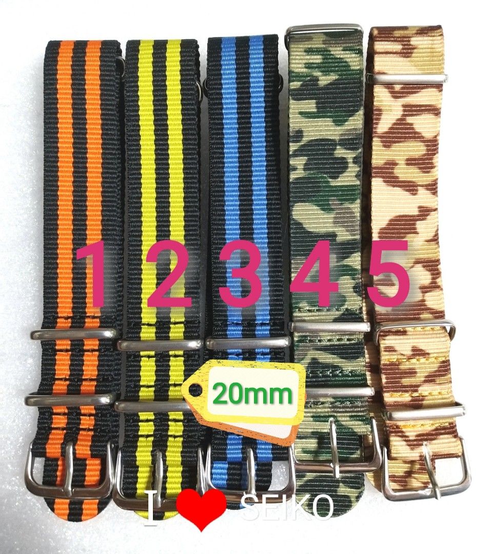 WIDHT 20mm NICE NYLON NATO WATCH STRAPS FREE SPRING BARS AND