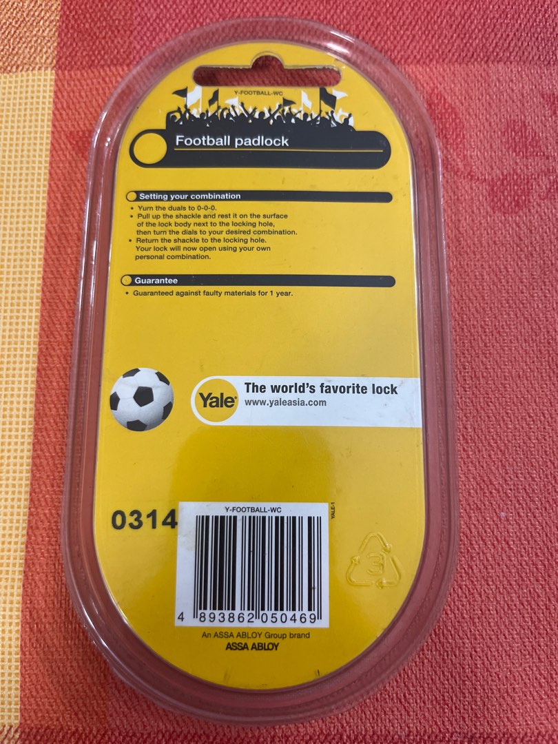 Yale football padlock, Furniture & Home Living, Security & Locks, Locks