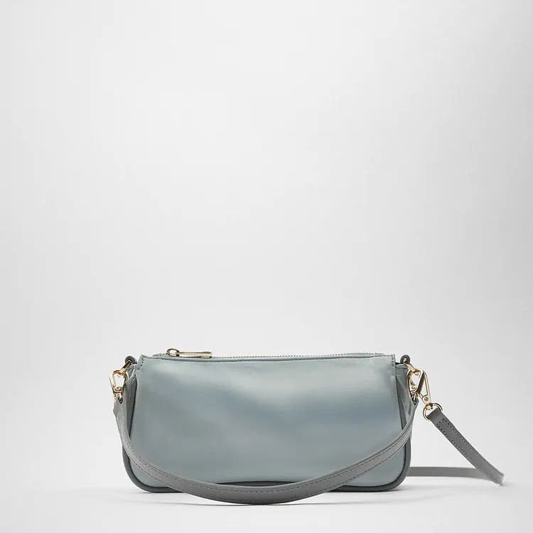 Zara blue sales satin bag