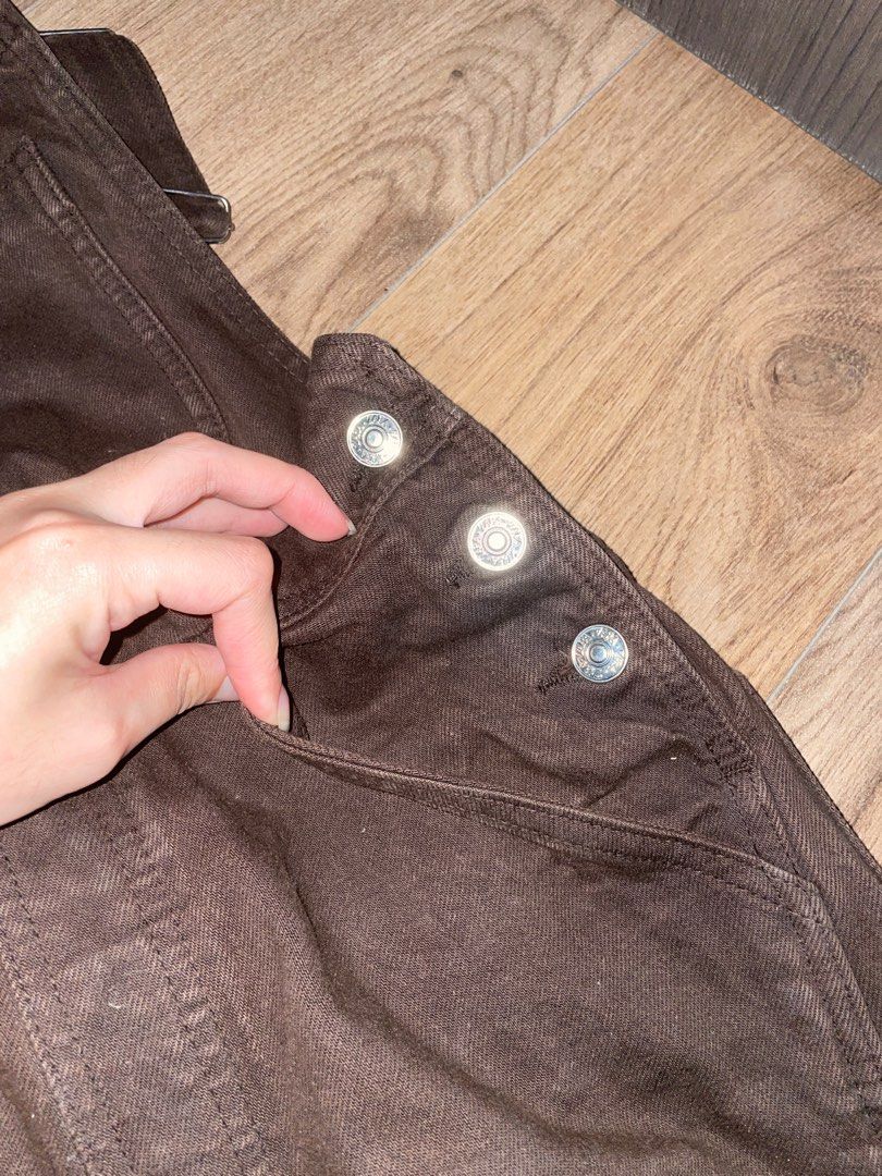 zara brown denim overalls, Women's Fashion, Bottoms, Other Bottoms on