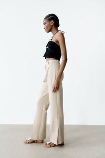 Zara HW Trousers w/ Side Slits