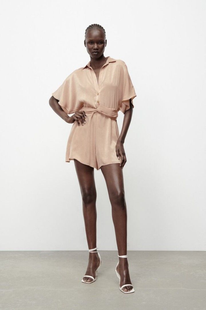 Zara Short Jumpsuit With Knot ZARA SHORT STRIPED Strapless