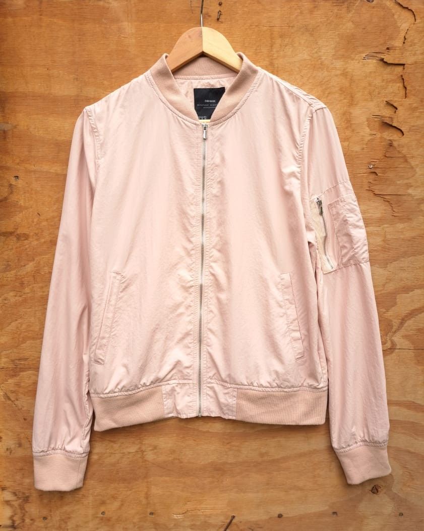 Zara Pastel Pink Lightweight Bomber Jacket