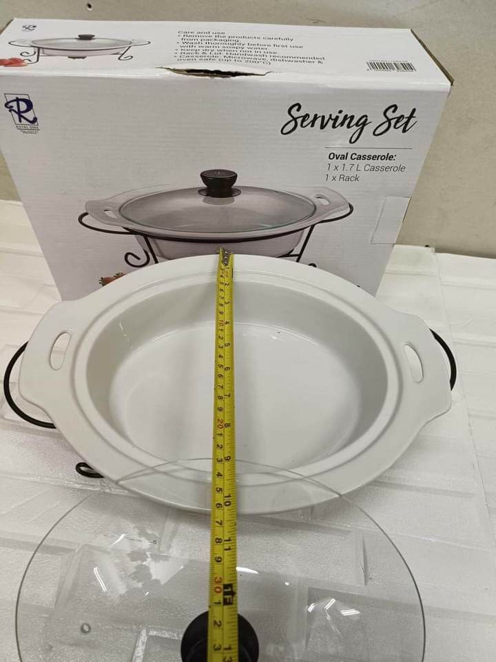 1.7 CERAMIC FOOD WARMER W/ STAND, Furniture & Home Living, Kitchenware