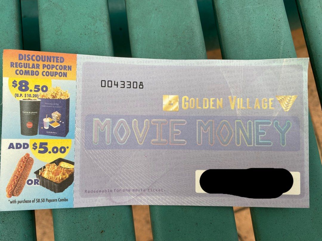 2 x Golden Village GV Movie Tickets / Vouchers, Tickets & Vouchers