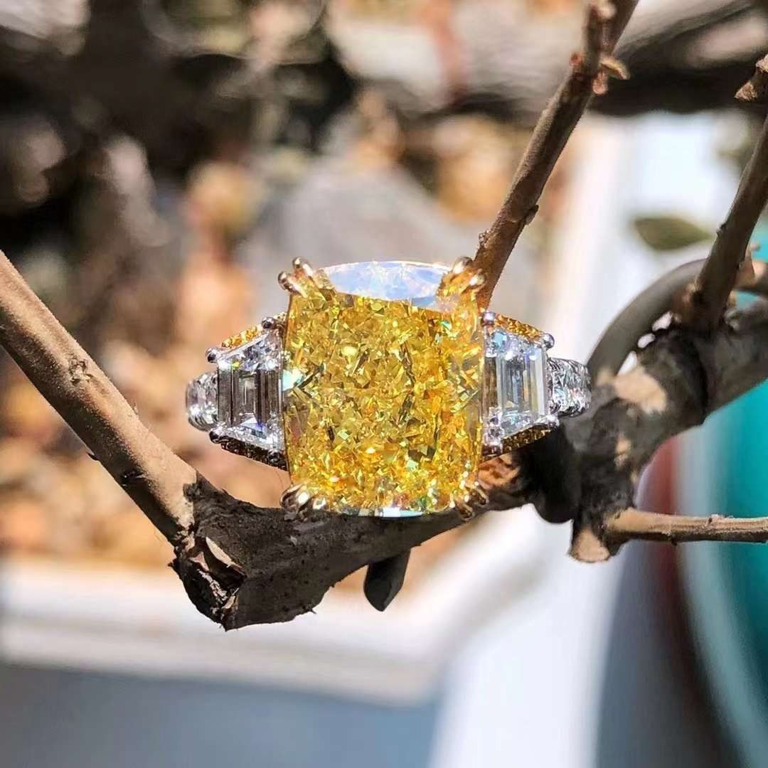 Gold ring discount with yellow diamond