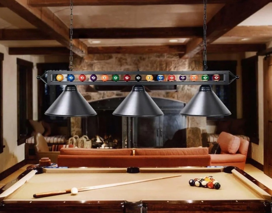 9ft billiard lamp with billiard ball design for senior size billiard