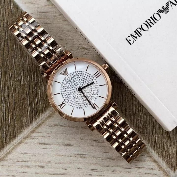 ? Gift Ur Fav ? Emporio Armani Rose Gold New Stainless Steel Womens Watch  AR11244, Women's Fashion, Watches & Accessories, Watches on Carousell