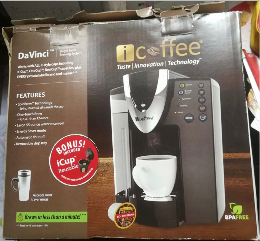 iCoffee Davinci Single Serve RSS300 K-Cup Coffee Brewer with Spin