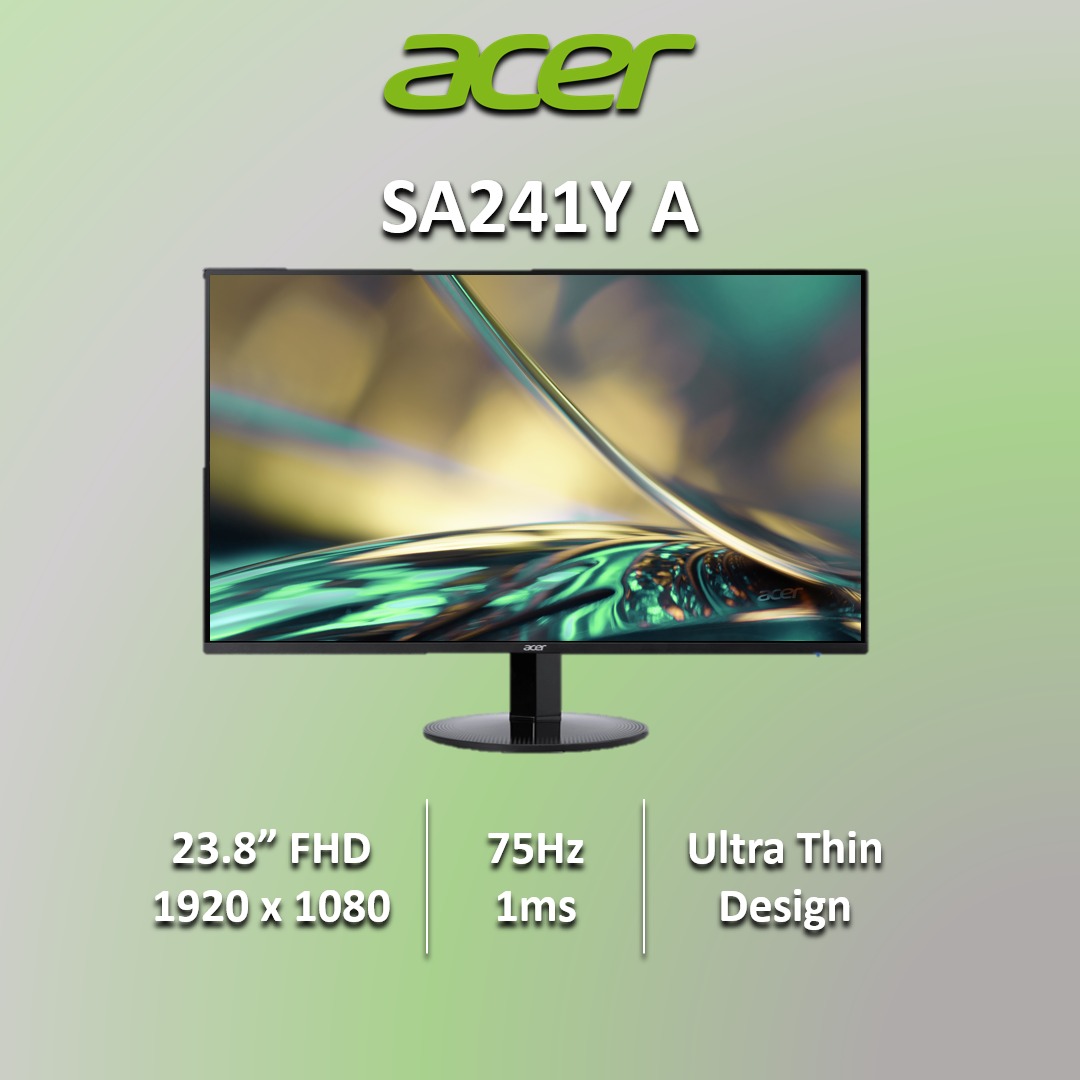 ACER SA241Y A MONITOR | 24INCH FHD 75HZ MONITOR | 1920 x 1080 | 23 ...