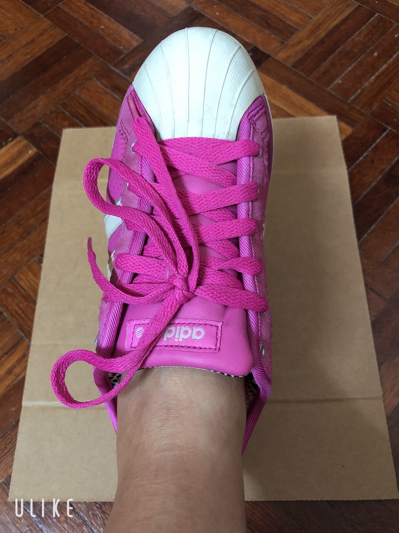 Adidas pink leather shoes on sale