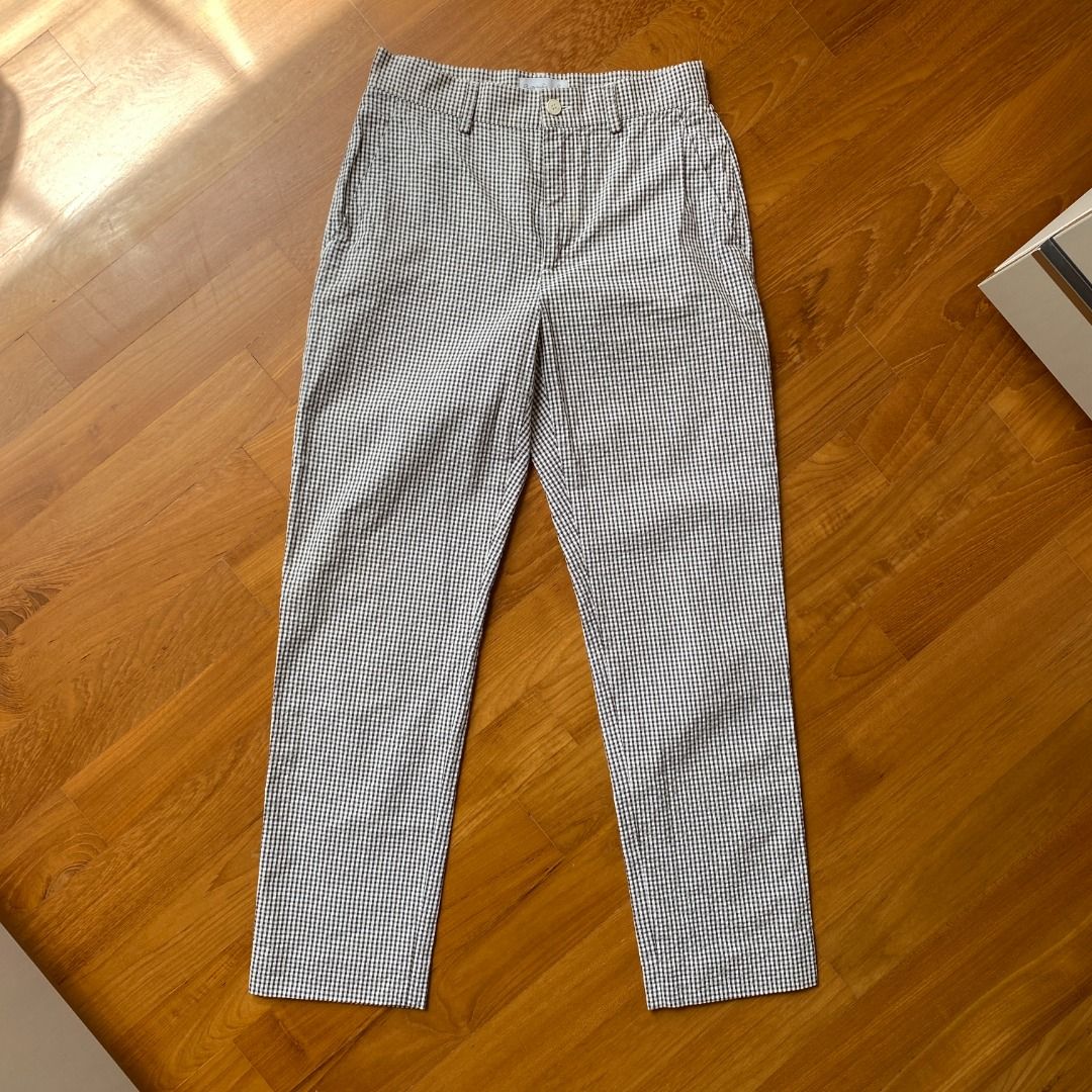 Agnes B Gingham Checkered Tailored Cigarette Pants