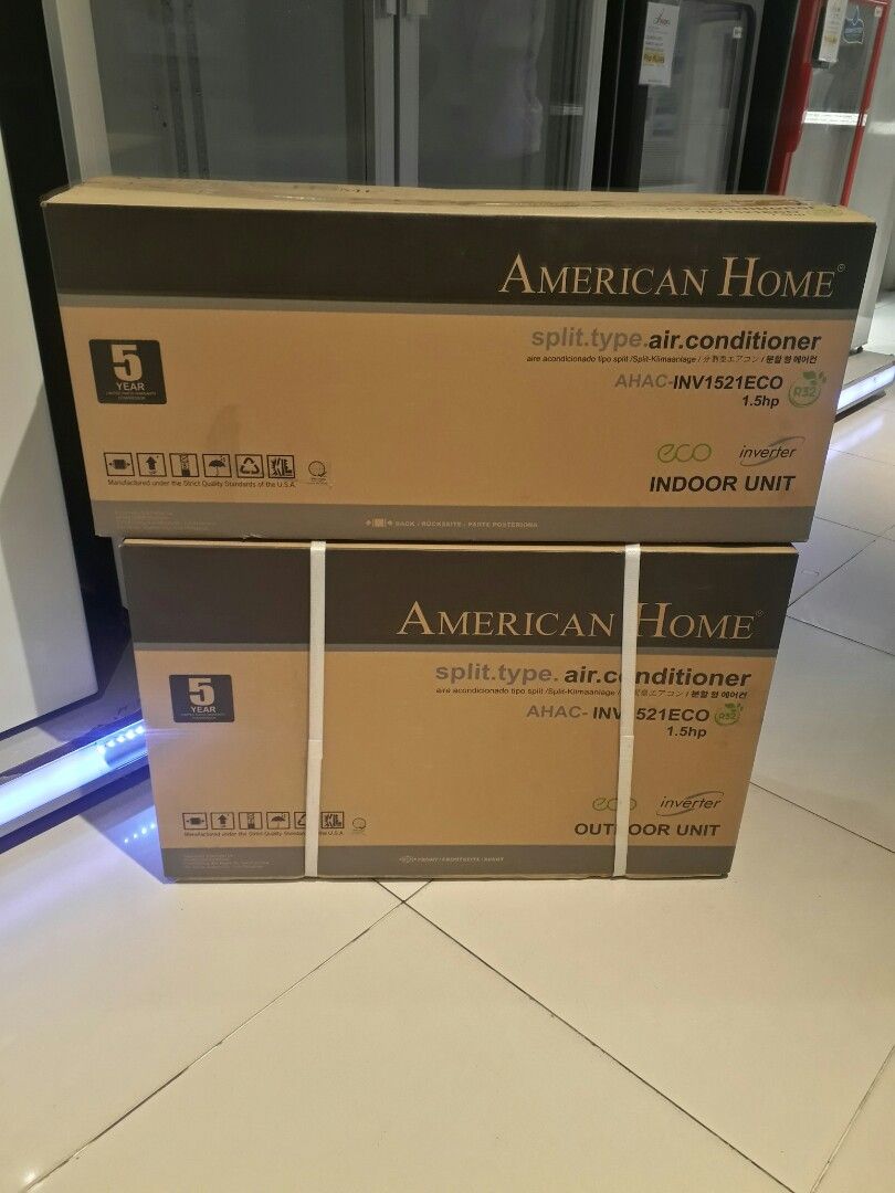 American Home Inverter Split Type Aircon 1hp 1.5hp, TV & Home