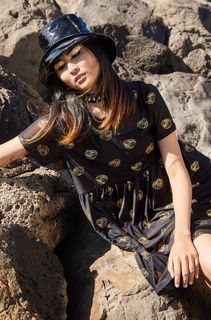 Ancient Egyptian Scarab Print Dress