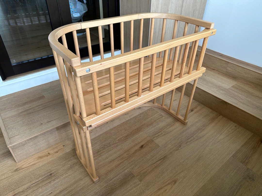 Côté D'extension Babybay Avec Matelas - Pour Lit Parental Large, Futon Ou Jumeaux - En Hêtre Naturel Non Traité