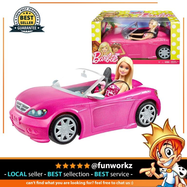 Barbie Convertible and Doll Pack Pink catr travel Hobbies Toys