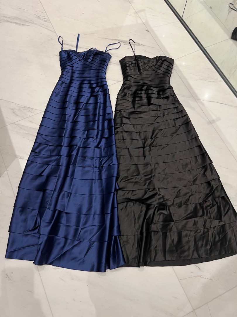 beetlejuice black wedding dress BCBG Belted Feather Gown – Somewear main image 1