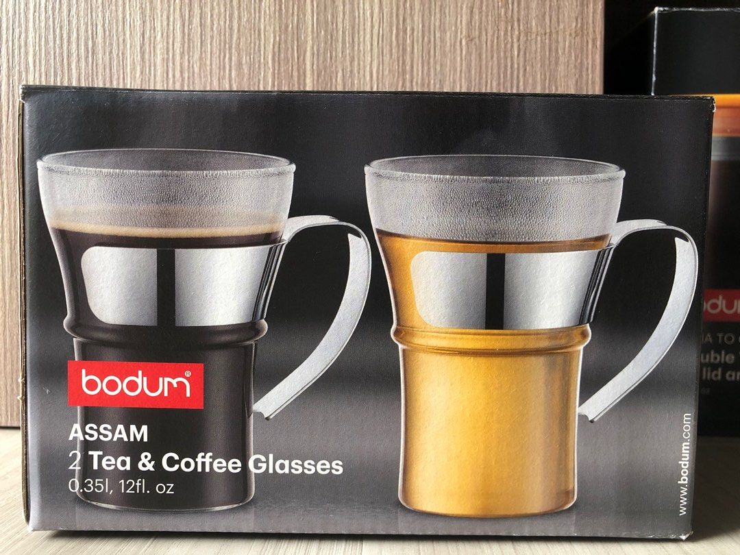 BODUM ASSAM Tea Coffee Glasses x2, Furniture Home Living