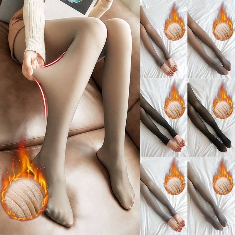 Brand New Nude Translucent Winter Thermal Leggings 80g, Women's