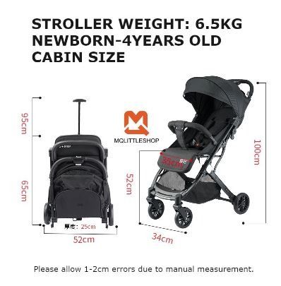 Cabin Sized Pram baby stroller light weight compact fold pull bar easy to push manoeuvre good quality8