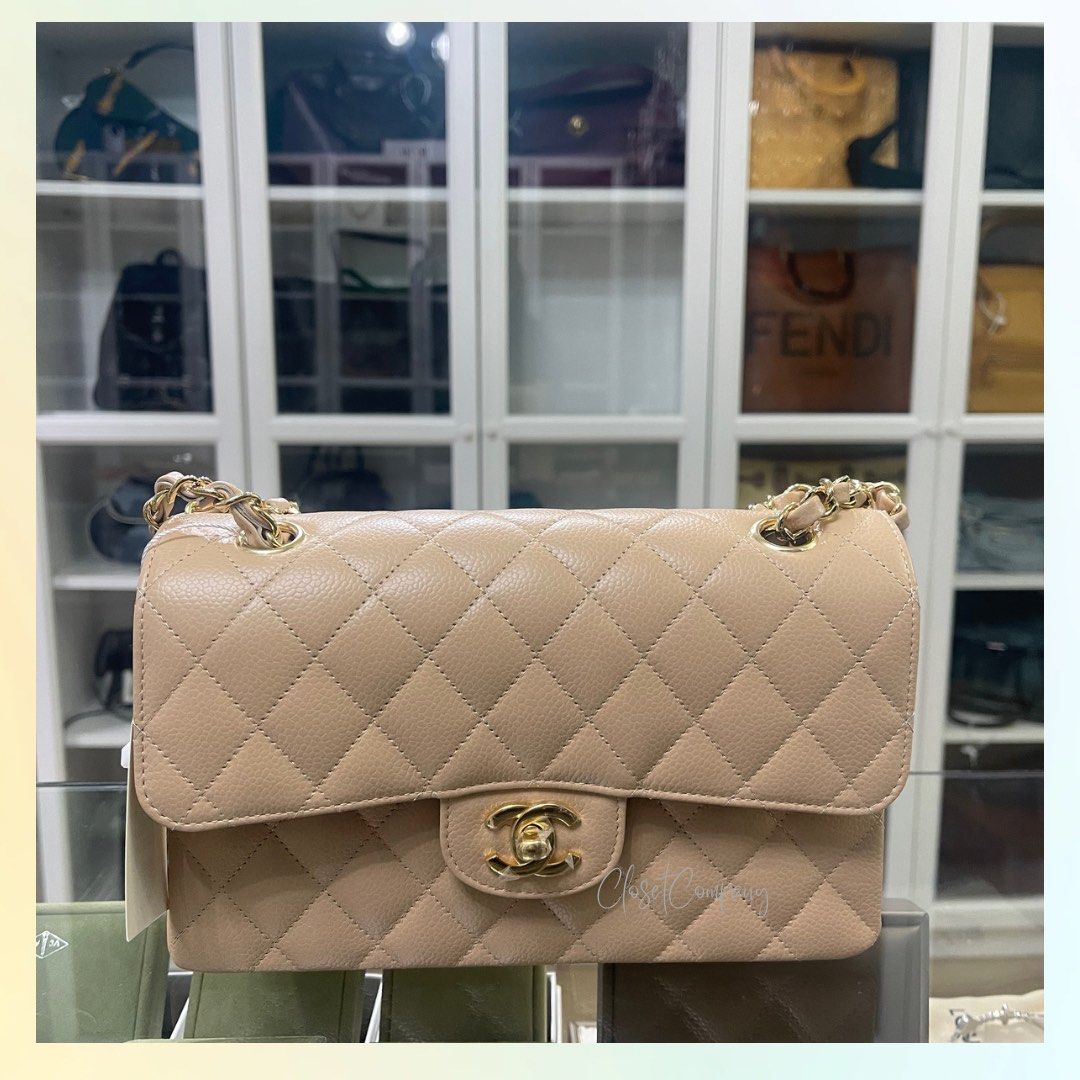 Chanel Classic Flap Small Caviar Beige Clair (Microchip), Luxury, Bags &  Wallets on Carousell