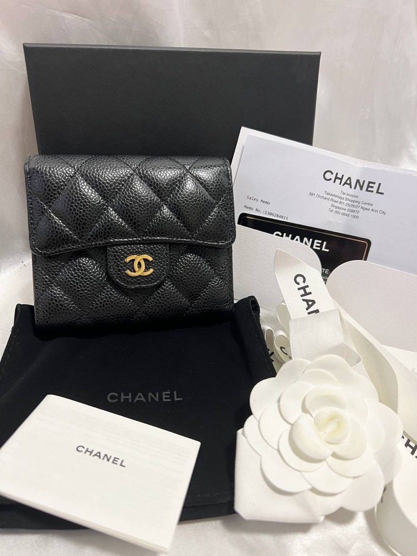 Chanel small caviar flap wallet bag, Luxury, Bags & Wallets on