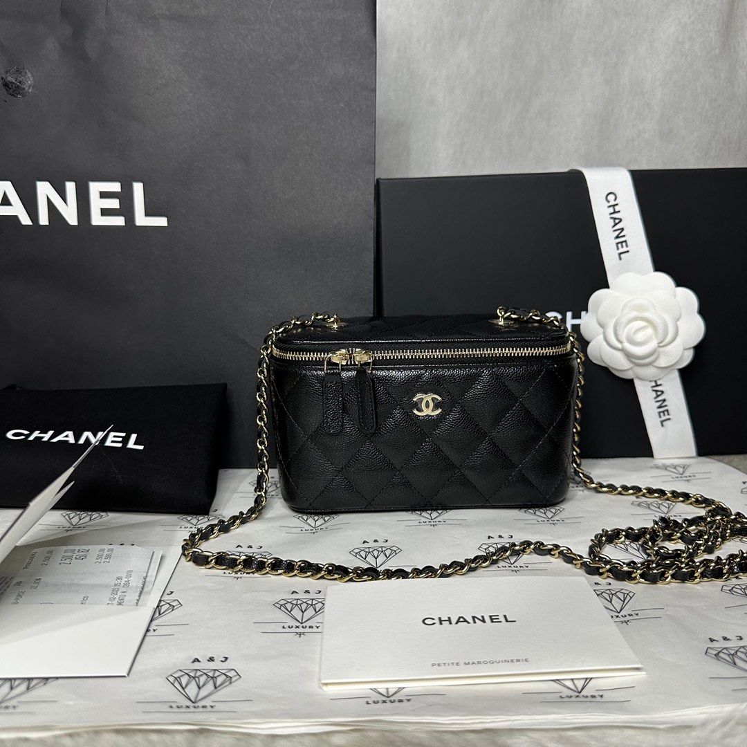 Chanel vanity with sling in caviar GHW, Luxury, Bags & Wallets on